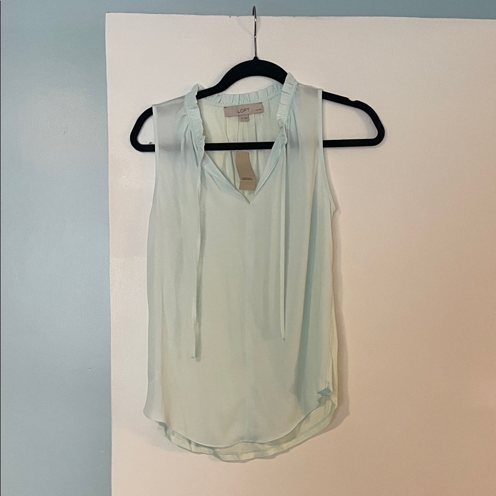LOFT Soft Blue Sleeveless Blouse